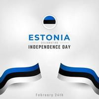 feliz día de la independencia de estonia 24 de febrero celebración ilustración de diseño vectorial. plantilla para poster, pancarta, publicidad, tarjeta de felicitación o elemento de diseño de impresión vector