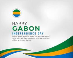 Happy Gabon Independence Day August 17th Celebration Vector Design Illustration. Template for Poster, Banner, Advertising, Greeting Card or Print Design Element