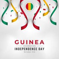 feliz celebración del día de la independencia de guinea ilustración de diseño vectorial. plantilla para poster, pancarta, publicidad, tarjeta de felicitación o elemento de diseño de impresión vector