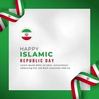 feliz día de la república islámica de irán 1 de abril celebración ilustración de diseño vectorial. plantilla para poster, pancarta, publicidad, tarjeta de felicitación o elemento de diseño de impresión vector