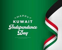 feliz día de la independencia de kuwait 25 de febrero celebración vector diseño ilustración. plantilla para poster, pancarta, publicidad, tarjeta de felicitación o elemento de diseño de impresión