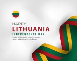 Happy Lithuania Independence Day March 11th Celebration Vector Design Illustration. Template for Poster, Banner, Advertising, Greeting Card or Print Design Element