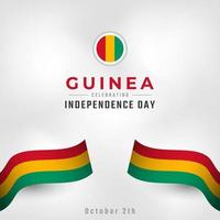 feliz celebración del día de la independencia de guinea ilustración de diseño vectorial. plantilla para poster, pancarta, publicidad, tarjeta de felicitación o elemento de diseño de impresión vector