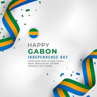 Happy Gabon Independence Day August 17th Celebration Vector Design Illustration. Template for Poster, Banner, Advertising, Greeting Card or Print Design Element