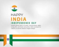 Happy India Independence Day 15 August Celebration Vector Design Illustration. Template for Poster, Banner, Advertising, Greeting Card or Print Design Element