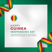 feliz celebración del día de la independencia de guinea ilustración de diseño vectorial. plantilla para poster, pancarta, publicidad, tarjeta de felicitación o elemento de diseño de impresión vector