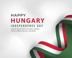 Happy Hungary Independence Day 15 March Celebration Vector Design Illustration. Template for Poster, Banner, Advertising, Greeting Card or Print Design Element