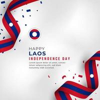 feliz día de la independencia de laos 22 de octubre ilustración de diseño vectorial de celebración. plantilla para poster, pancarta, publicidad, tarjeta de felicitación o elemento de diseño de impresión vector