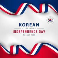 feliz día de la independencia de corea del sur 15 de agosto ilustración de diseño vectorial de celebración. plantilla para poster, pancarta, publicidad, tarjeta de felicitación o elemento de diseño de impresión vector