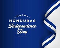 feliz día de la independencia de honduras 15 de septiembre celebración vector diseño ilustración. plantilla para poster, pancarta, publicidad, tarjeta de felicitación o elemento de diseño de impresión
