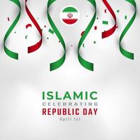 feliz día de la república islámica de irán 1 de abril celebración ilustración de diseño vectorial. plantilla para poster, pancarta, publicidad, tarjeta de felicitación o elemento de diseño de impresión vector
