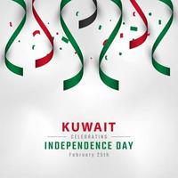 feliz día de la independencia de kuwait 25 de febrero celebración vector diseño ilustración. plantilla para poster, pancarta, publicidad, tarjeta de felicitación o elemento de diseño de impresión