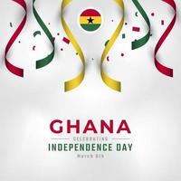 feliz día de la independencia de ghana 6 de marzo celebración ilustración de diseño vectorial. plantilla para poster, pancarta, publicidad, tarjeta de felicitación o elemento de diseño de impresión vector