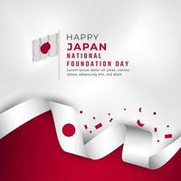 feliz día de la fundación nacional de japón 11 de febrero celebración ilustración de diseño vectorial. plantilla para poster, pancarta, publicidad, tarjeta de felicitación o elemento de diseño de impresión vector