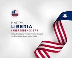 Happy Liberia Independence Day July 26th Celebration Vector Design Illustration. Template for Poster, Banner, Advertising, Greeting Card or Print Design Element