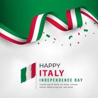 Happy Italy Independence Day Celebration Vector Design Illustration. Template for Independence Day Poster Design Element