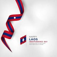 feliz día de la independencia de laos 22 de octubre ilustración de diseño vectorial de celebración. plantilla para poster, pancarta, publicidad, tarjeta de felicitación o elemento de diseño de impresión vector