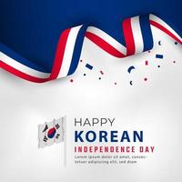 feliz día de la independencia de corea del sur 15 de agosto ilustración de diseño vectorial de celebración. plantilla para poster, pancarta, publicidad, tarjeta de felicitación o elemento de diseño de impresión vector