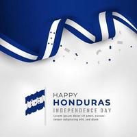 feliz día de la independencia de honduras 15 de septiembre celebración vector diseño ilustración. plantilla para poster, pancarta, publicidad, tarjeta de felicitación o elemento de diseño de impresión