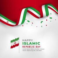 Happy Iran Islamic Republic Day April 1st Celebration Vector Design Illustration. Template for Poster, Banner, Advertising, Greeting Card or Print Design Element