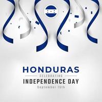 feliz día de la independencia de honduras 15 de septiembre celebración vector diseño ilustración. plantilla para poster, pancarta, publicidad, tarjeta de felicitación o elemento de diseño de impresión