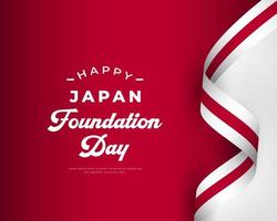 Happy Japan National Foundation day February 11th Celebration Vector Design Illustration. Template for Poster, Banner, Advertising, Greeting Card or Print Design Element