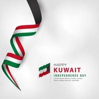 Happy Kuwait Independence Day February 25th Celebration Vector Design Illustration. Template for Poster, Banner, Advertising, Greeting Card or Print Design Element