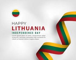 Happy Lithuania Independence Day March 11th Celebration Vector Design Illustration. Template for Poster, Banner, Advertising, Greeting Card or Print Design Element