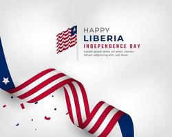 Happy Liberia Independence Day July 26th Celebration Vector Design Illustration. Template for Poster, Banner, Advertising, Greeting Card or Print Design Element