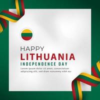 Happy Lithuania Independence Day March 11th Celebration Vector Design Illustration. Template for Poster, Banner, Advertising, Greeting Card or Print Design Element