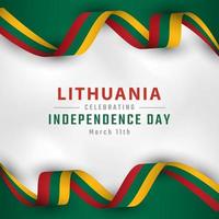 Happy Lithuania Independence Day March 11th Celebration Vector Design Illustration. Template for Poster, Banner, Advertising, Greeting Card or Print Design Element