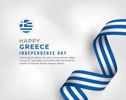 Happy Greece Independence Day March 25th Celebration Vector Design Illustration. Template for Poster, Banner, Advertising, Greeting Card or Print Design Element