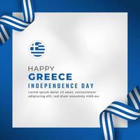 Happy Greece Independence Day March 25th Celebration Vector Design Illustration. Template for Poster, Banner, Advertising, Greeting Card or Print Design Element