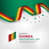 feliz celebración del día de la independencia de guinea ilustración de diseño vectorial. plantilla para poster, pancarta, publicidad, tarjeta de felicitación o elemento de diseño de impresión vector