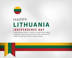 feliz día de la independencia de lituania 11 de marzo celebración ilustración de diseño vectorial. plantilla para poster, pancarta, publicidad, tarjeta de felicitación o elemento de diseño de impresión vector