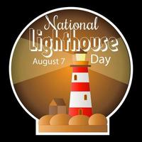 National Lighthouse Day Sign vector