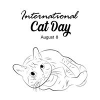 signo del día internacional del gato vector