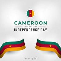 Happy Cameroon Independence Day January 1st Celebration Vector Design Illustration. Template for Poster, Banner, Advertising, Greeting Card or Print Design Element