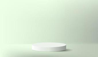 podio verde de cilindro abstracto con presentación de exhibición de producto de escena de luz. vector