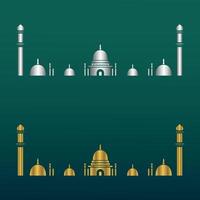 Islamic Festival Resource with Mosque Lamp and moon Vector