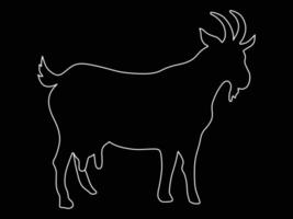 Silhouette of a goat on a black background vector