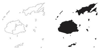 Mapa del oeste de Fiji aislado en un fondo blanco. vector