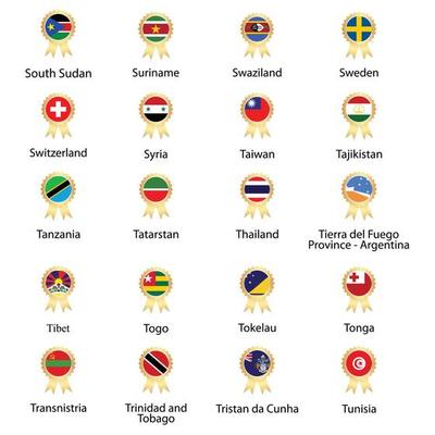 flags of the world Isolated world flag. Isolated on white background. Vector illustration.