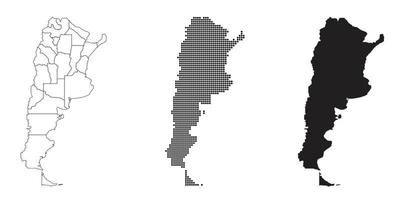 Argentina mapa aislado sobre un fondo blanco.
