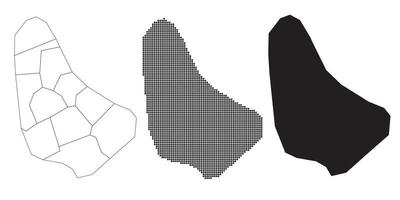 mapa de barbados aislado en un fondo blanco. vector