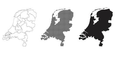 mapa de países bajos aislado en un fondo blanco. vector