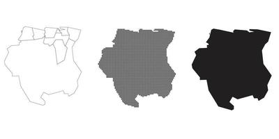 mapa de surinam aislado en un fondo blanco. vector