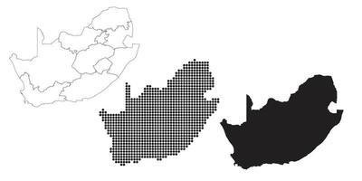 mapa de Sudáfrica aislado en un fondo blanco. vector