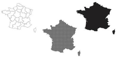 Francia mapa aislado sobre un fondo blanco. vector