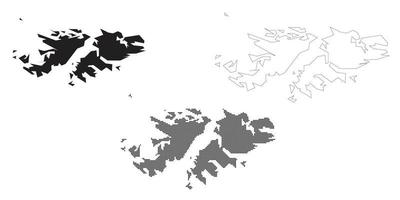 mapa de las islas malvinas aislado en un fondo blanco. vector